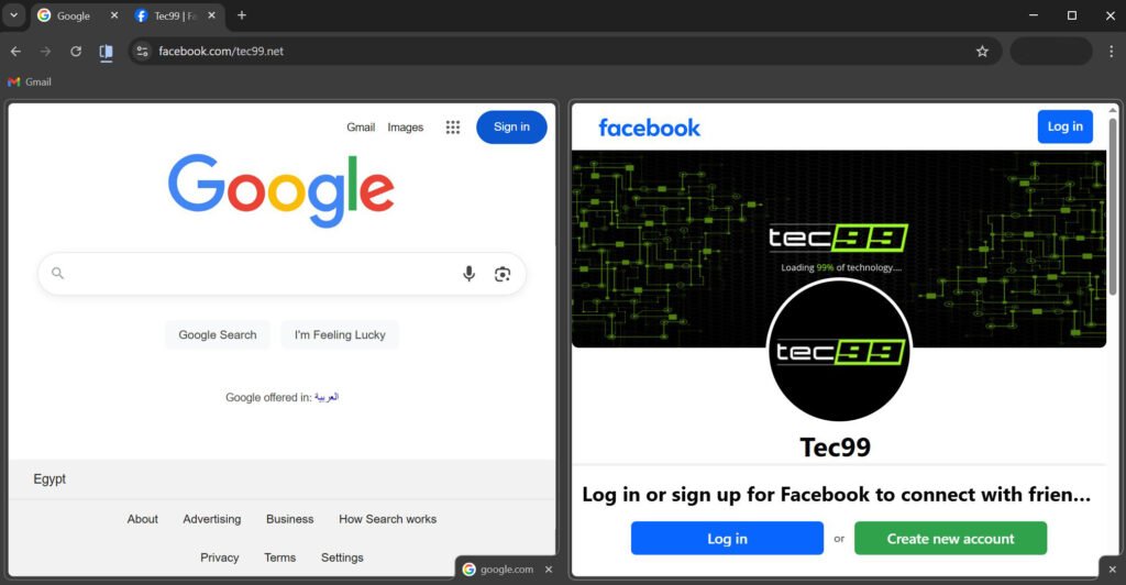 Google Chrome Split View