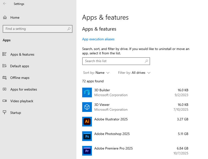 Windows Background Apps