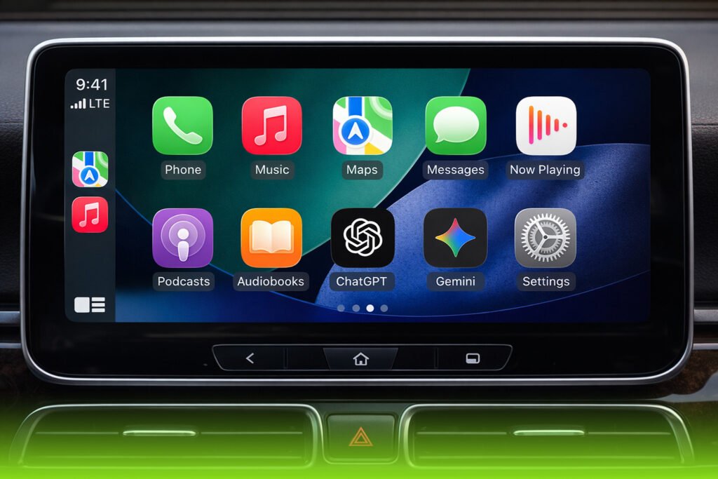 ChatGPT and Gemini on Apple CarPlay Screen