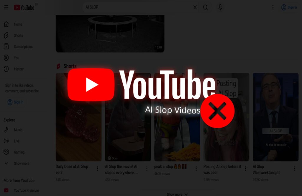 YouTube Remove AI Slop Videos