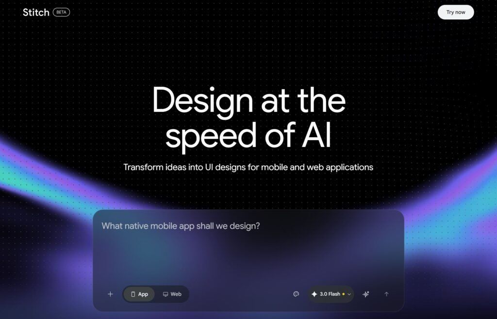 Google Stitch Web and App Design
