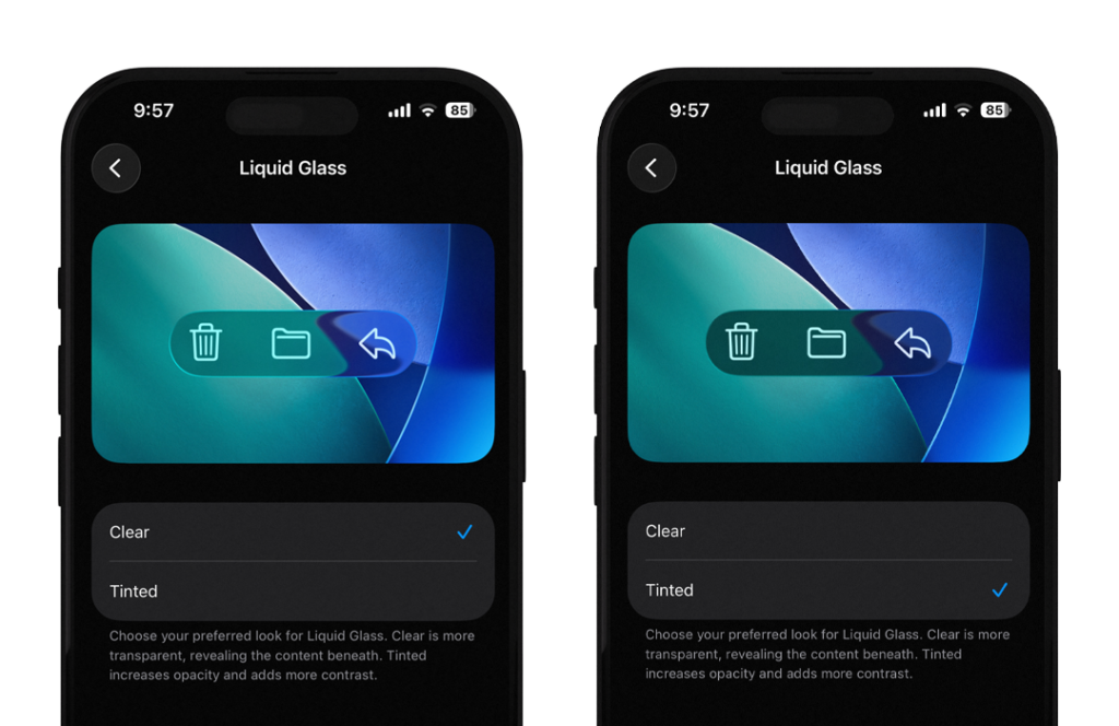 Liquid Glass Tinted iOS 26.4