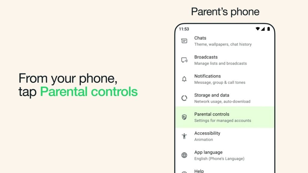 WhatsApp Parent-Managed Accounts Controls