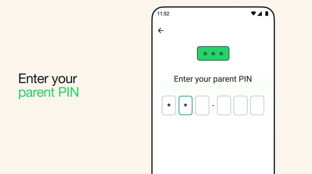 WhatsApp Parent-Managed Accounts Parent PIN