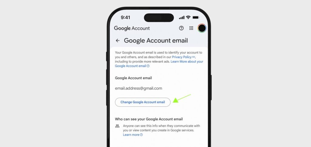 Change Google Account Email
