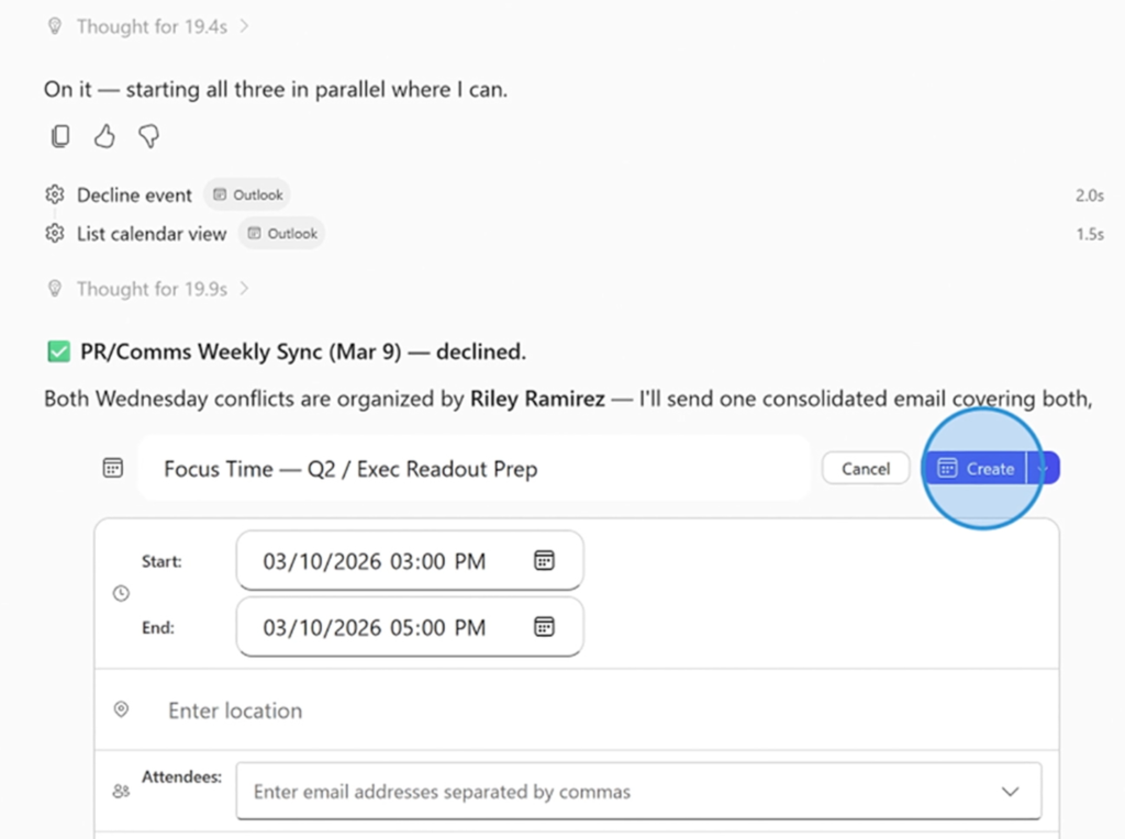 Copilot Cowork Calendar Setup