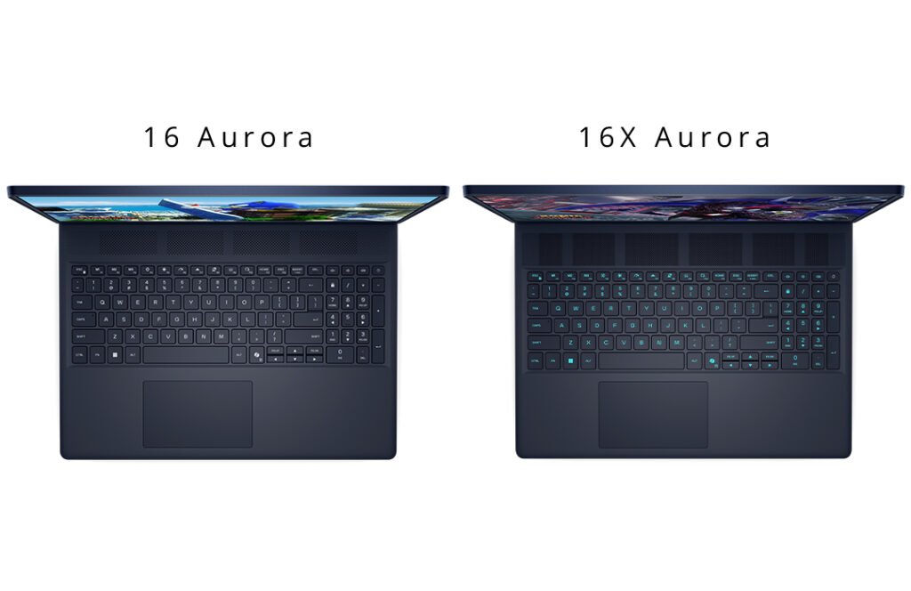 Dell Alienware 16 Aurora vs 16X Aurora Keyboard