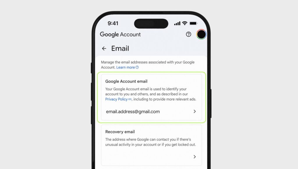 Gmail Change Google Account Email