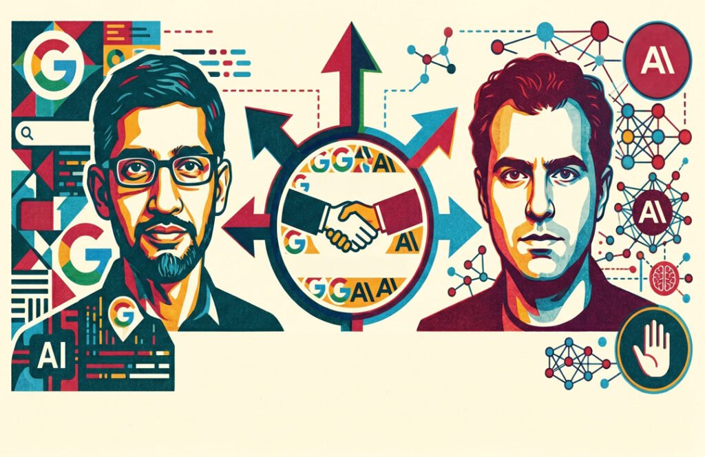 Sundar Pichai and Dario Amodei