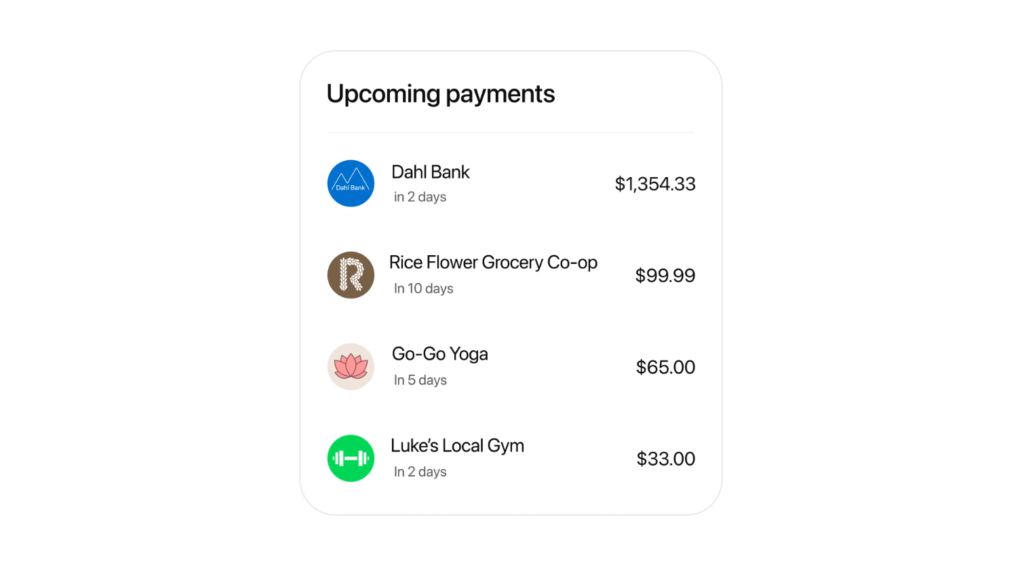 ChatGPT Personal Finance Upcoming Payments