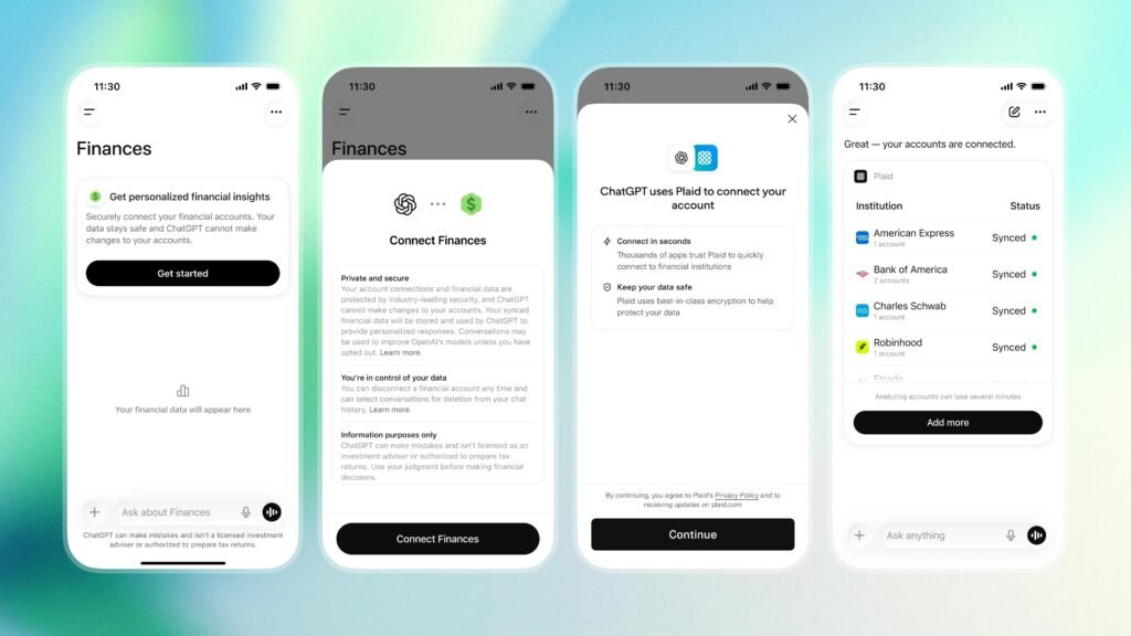 ChatGPT Personal Finances Connecting accounts