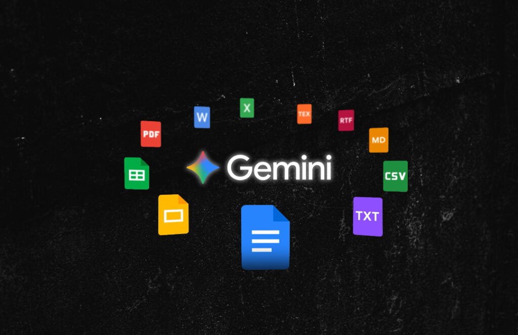 Gemini Create PDF Docs Sheets Files