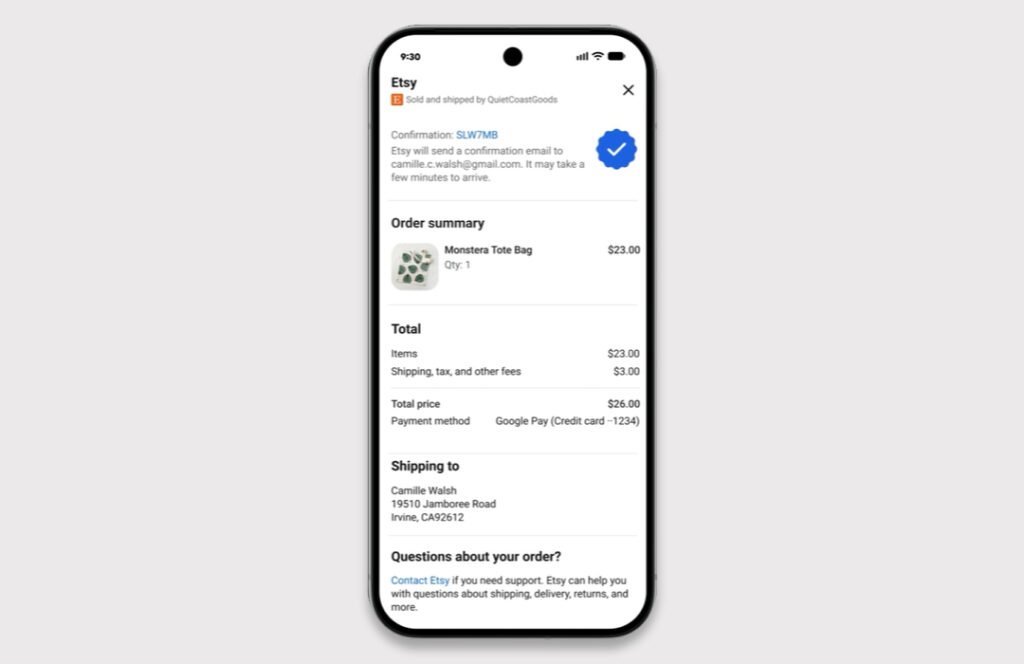 Google Universal Cart Order Summary