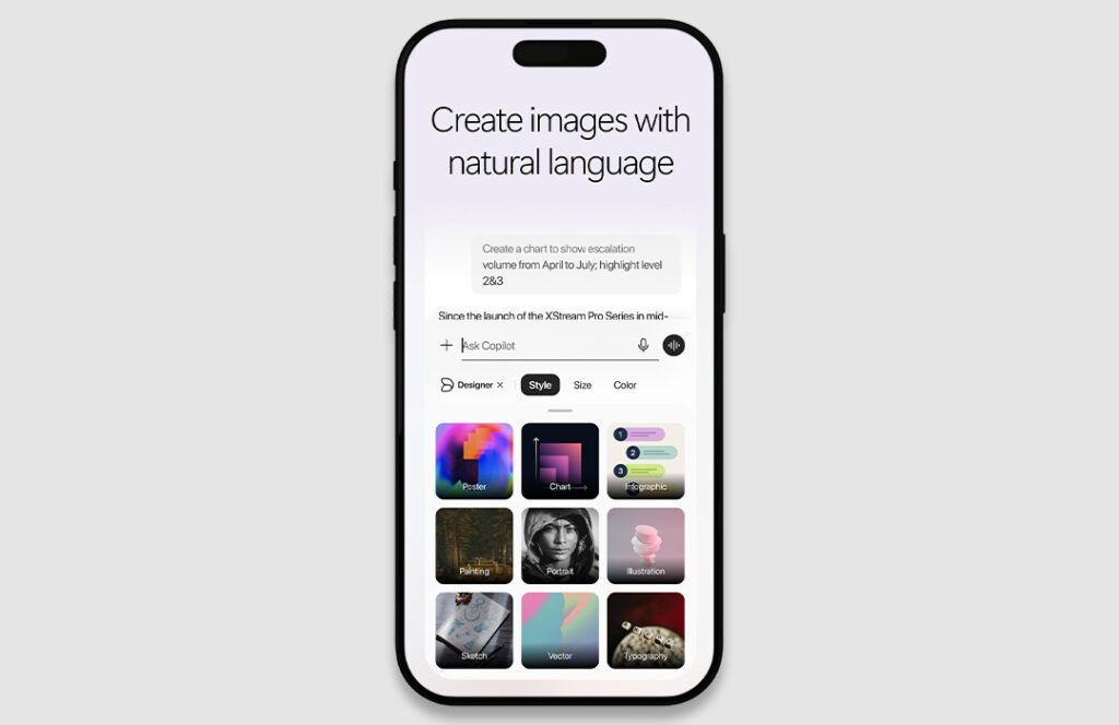 Microsoft 365 Copilot on iOS and Android Create Image