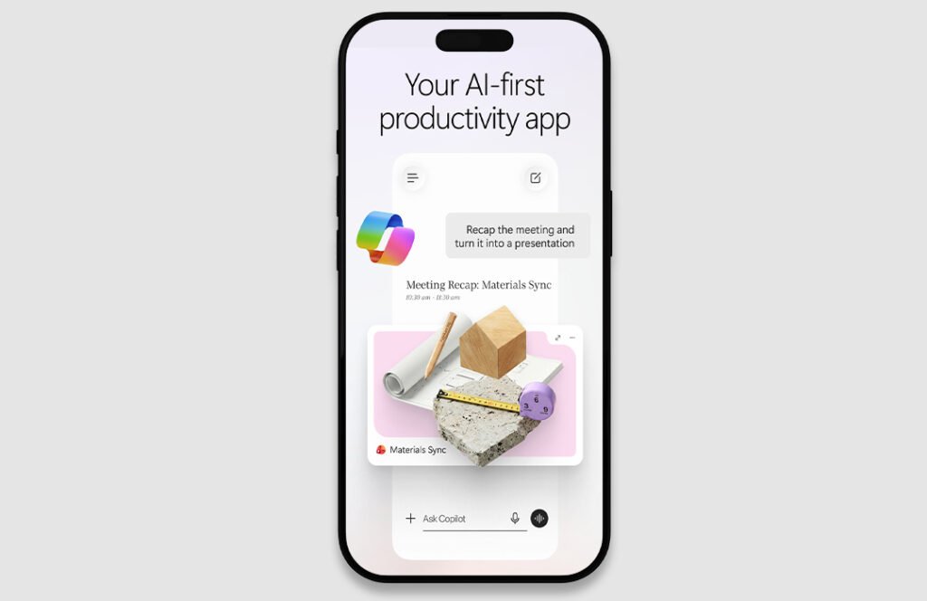 Microsoft 365 Copilot on iOS and Android Productivity app