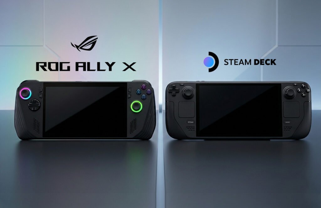 Steam Deck OLED vs ASUS ROG Ally X Size