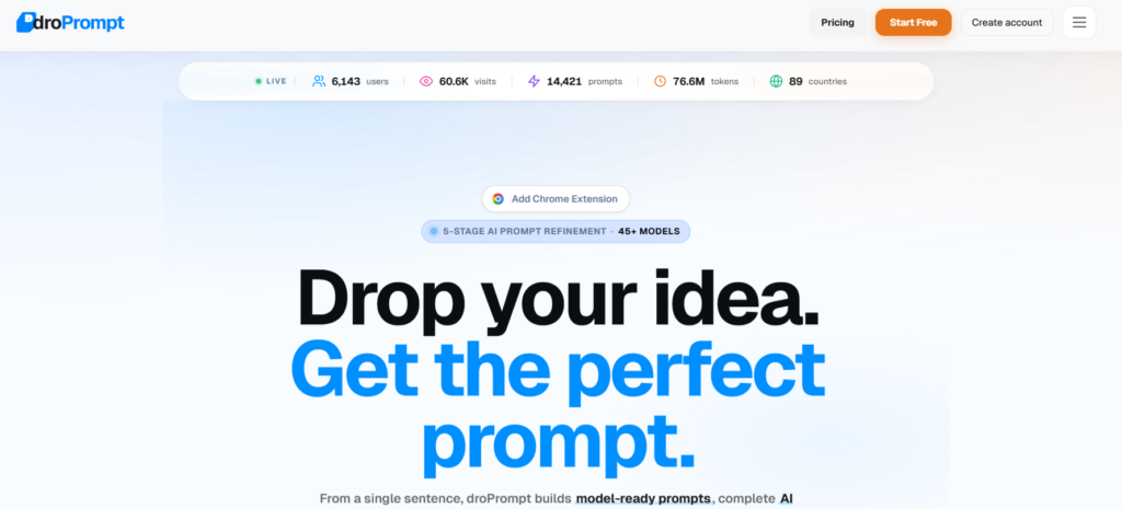 droPrompt Website