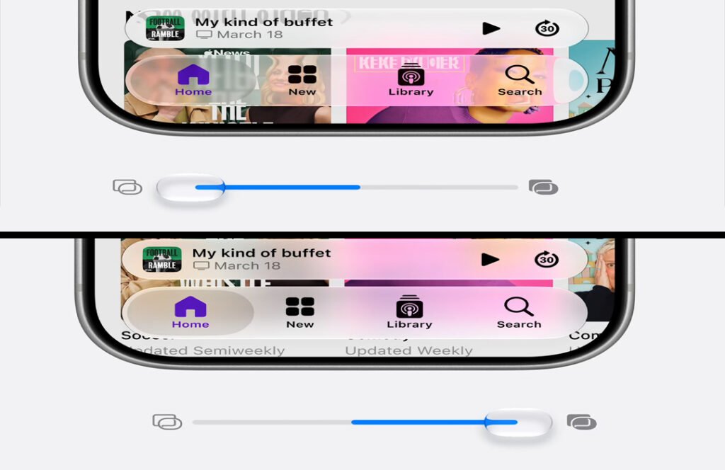 Apple WWDC26 Liquid Glass Slider