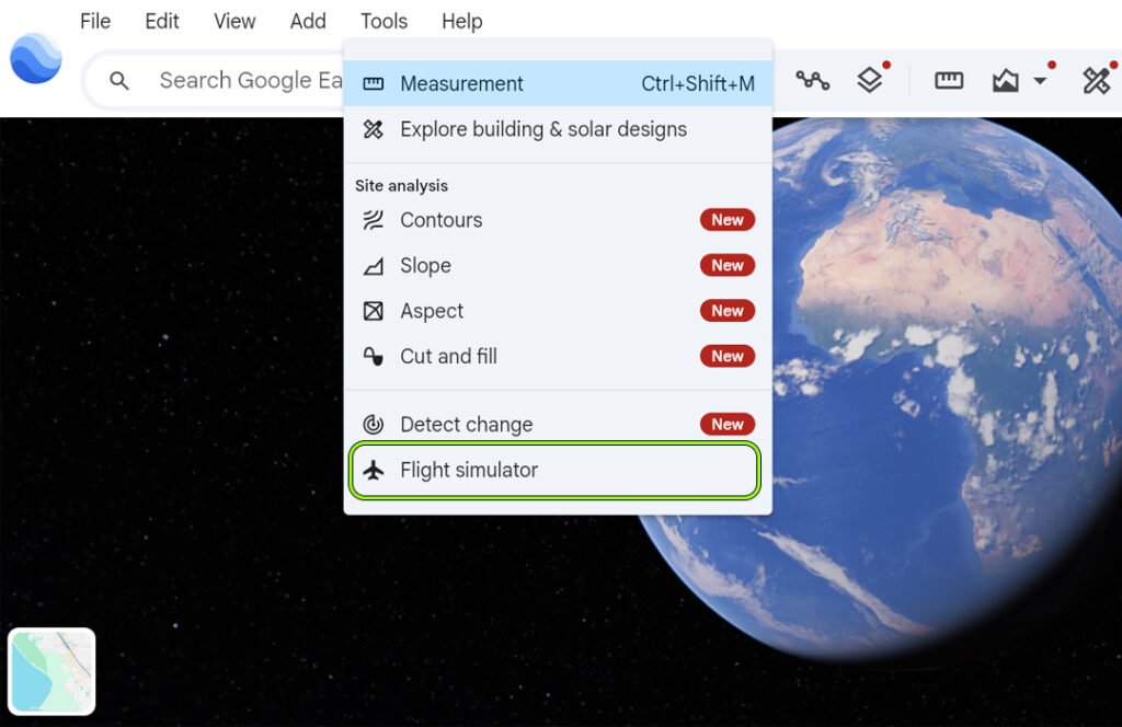 Flight Simulator in Google Earth