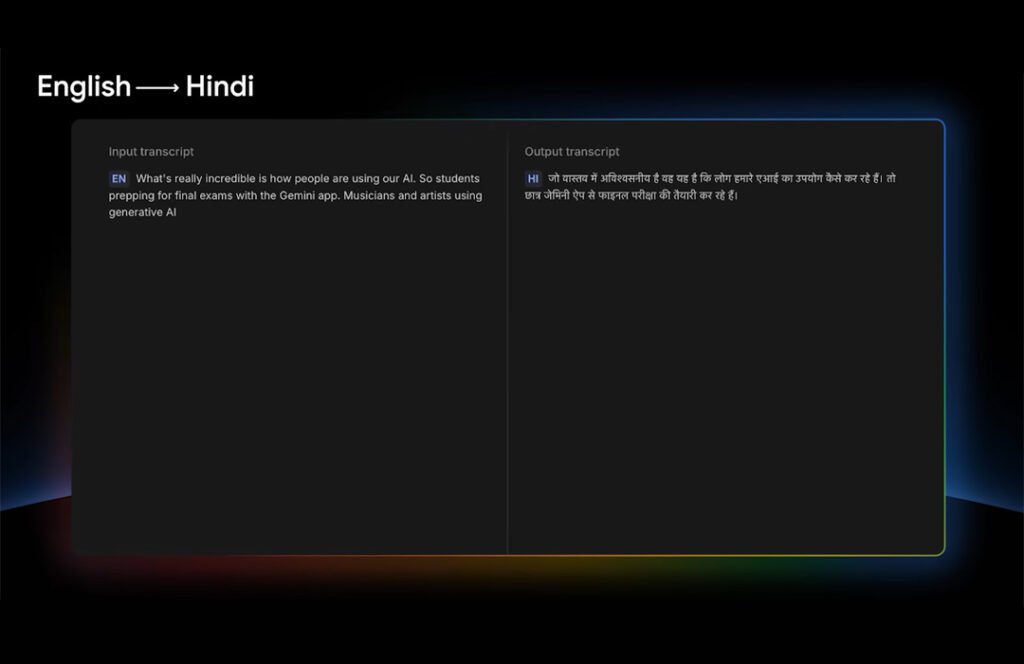 Gemini 3.5 Live Translate English to Hindi