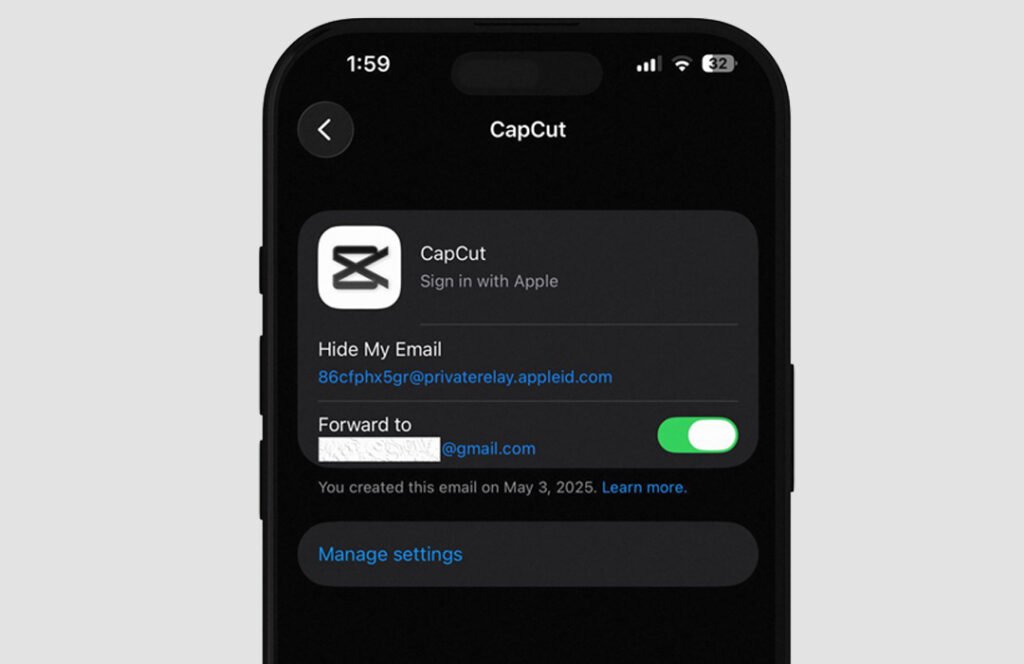 Hide My Email sign up