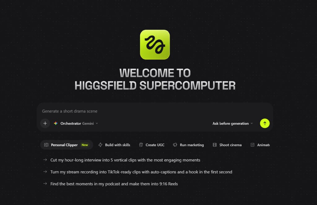 Higgsfield Supercomputer Agentic AI