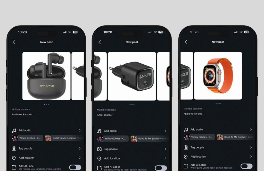 Instagram Multi Captions for Products