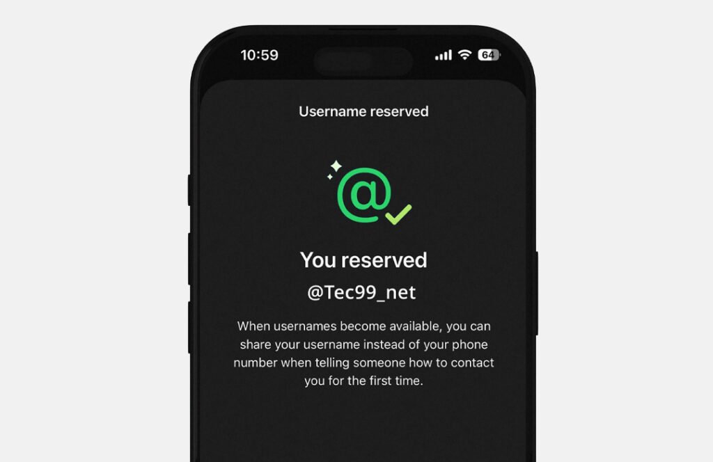 WhatsApp Username Reserved