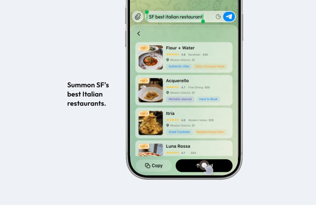 Acti Agentic Keyboard Choose best Restaurants