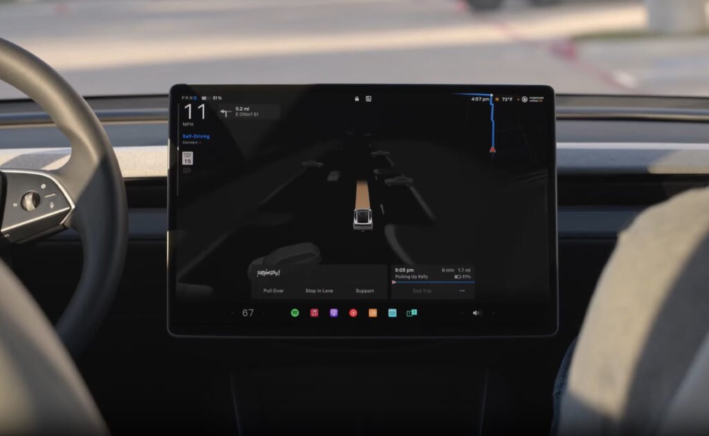 Tesla Robotaxi Screen