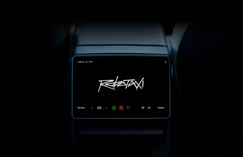 Tesla Robotaxi Screen Control